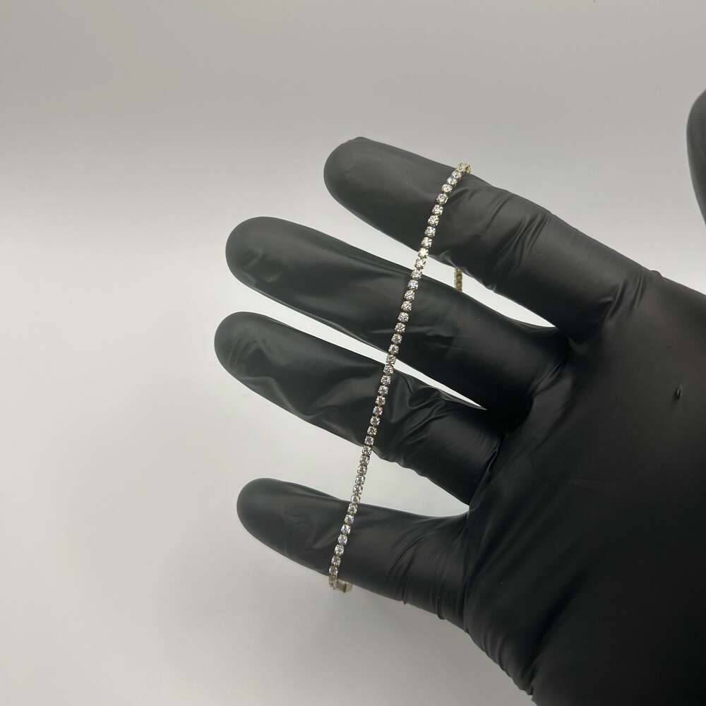 2mm Moissanite Gold Tennis Bracelet Womens 7 Inch VVS1 No Pass Waterproof